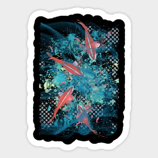 Koi Pond Sticker by AMDesigns